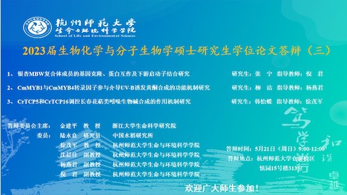 生化点徐茂军课题组硕士论文答辩海报